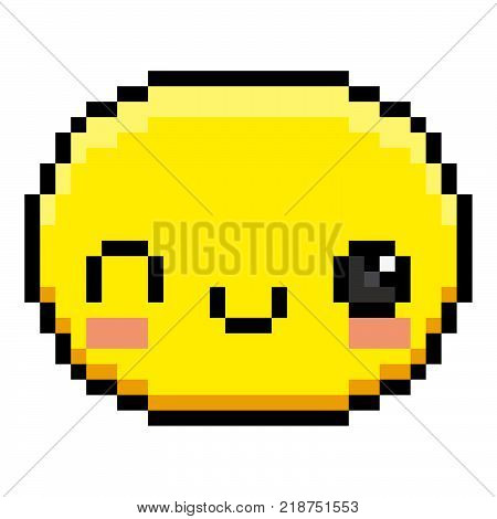 Vector Winking Face Isolated On White Background