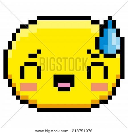 Vector Worried Face Isolated On White Background