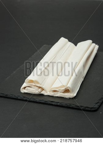 Raw Phyllo Dough Sheets. Thin Filo Puff Pastry