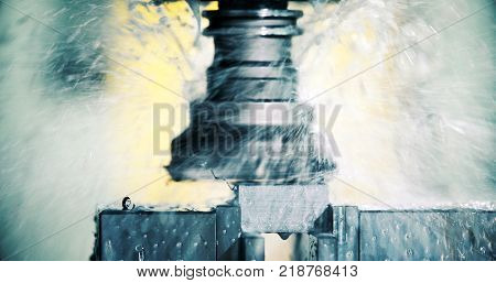 machine tool in metal factory equipped with automatic drilling cnc machines