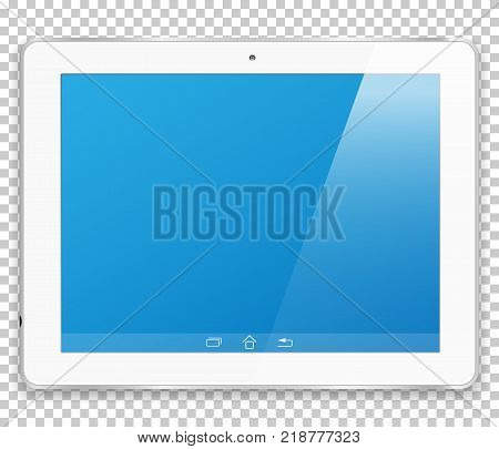 Realistic tablet computer with a blank screen to present your application design