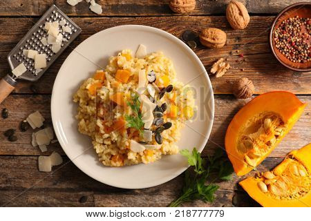 italian risotto with pumpin and parmesan