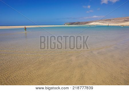 Jandia beach Risco el Paso Fuerteventura at Canary Islands of Spain .