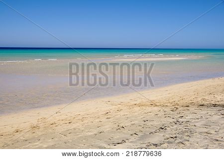 Jandia beach Risco el Paso Fuerteventura at Canary Islands of Spain .