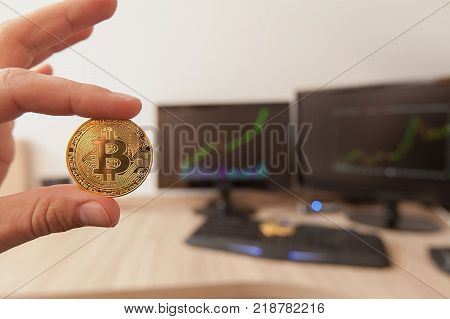Gold Bitcoin Coin