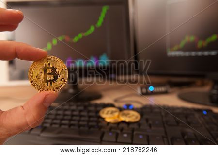 Gold Bitcoin Coin
