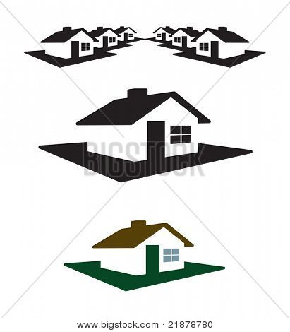 Logo ve başlık hazır metin ve renk için ev.