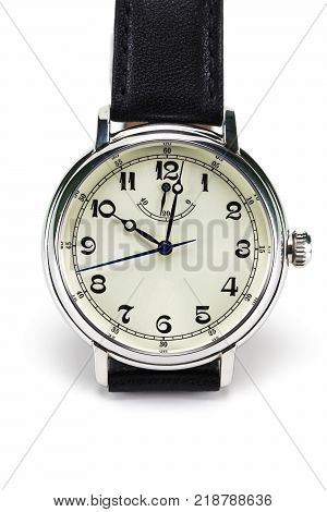 Men's Wrist Watch Isolated On White Background