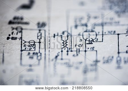 electric scheme of the TV shown on paper