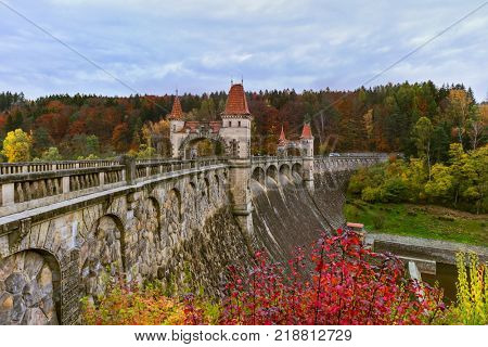 Dam Les Kralovstvi in Czech - travel and nature background