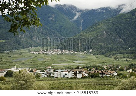 Algund Village At Otztal Valley In Tirol, Italy