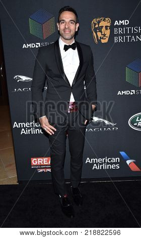 LOS ANGELES - OCT 27:  TJ Ramini arrives for the BAFTA Brittania Awards 2017 on October 27, 2017 in Beverly Hills, CA                