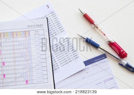 saving account passbook bank and withdrawal slips of bank