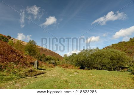Monument to R D Blackmore, Doone Valley, Exmoor, North Devon