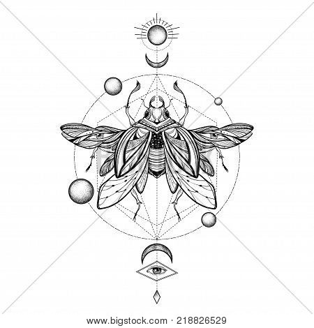 Beetle Bug Tattoo Vector Photo Free Trial Bigstock