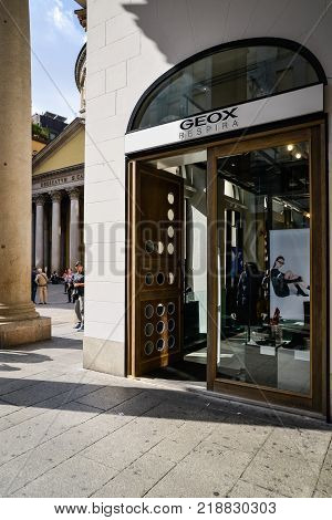 Milan, Italy - September 24, 2017:  Geox Store In Milan