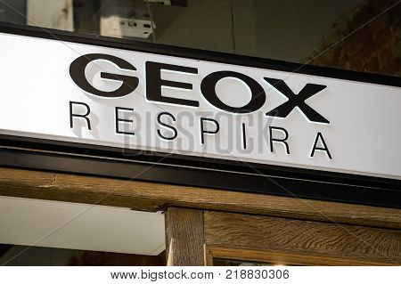 Milan, Italy - September 24, 2017:  Geox Store In Milan
