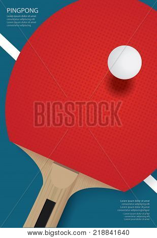 Pingpong Sport Poster Design Template Vector Illustration