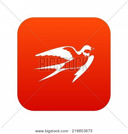 Barn swallow icon digital red for any design isolated on white vector illustration