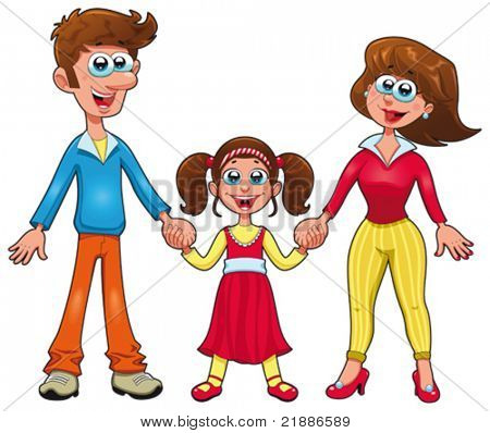Menselijke familie. Cartoon en vector tekens.