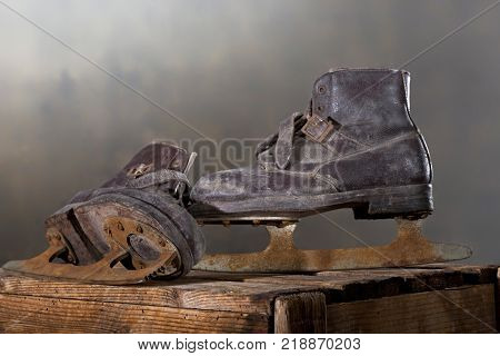 Old Rusty Ice Scates in the Attic