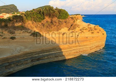 Rocks on the beach on Corfu in Greece