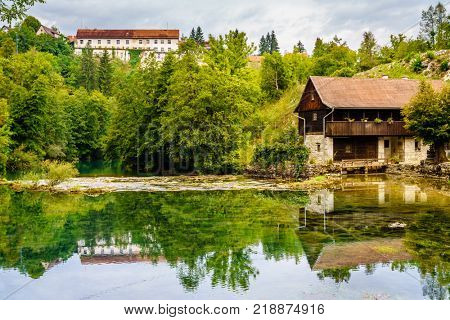 The Korana river in the town of Slunj in Central Croatia