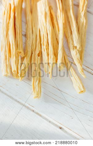 Asian food: yuba or fuju sticks - vegetarian stuff