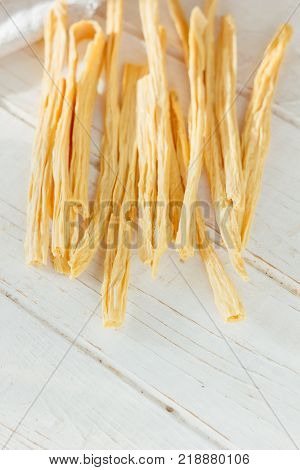Asian food: yuba or fuju sticks - vegetarian stuff