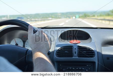 Driving On A Highway With Roadworks Ahead