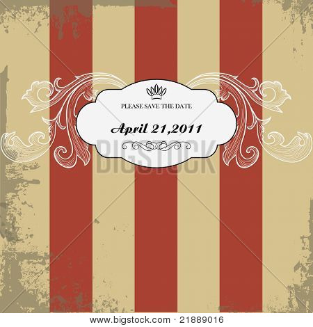 Vintage wedding kortti