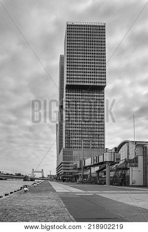 Rotterdam, The Netherlands - June 17, 2017: De Rotterdam Modern Building Designed By Rem Koolhaas In