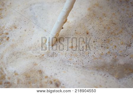 Process Of Making Home Beer From Malt. Kraft Beer From Barley And Dark Malt. Malt Surface
