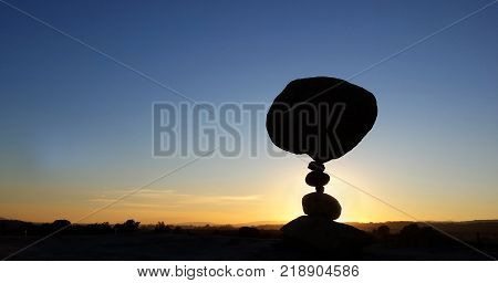 A Backlight between sunset and blue sky