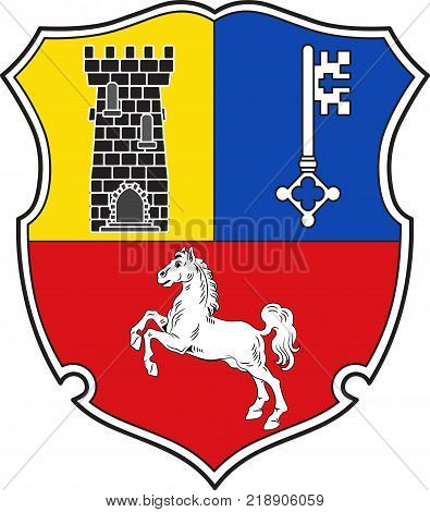 Coat of arms of Stade is a district in Lower Saxony Germany. Vector illustration