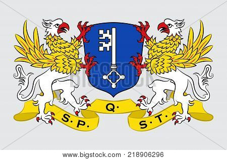 Flag of Stade is a city in Lower Saxony Germany and part of the Hamburg Metropolitan Region. Vector illustration