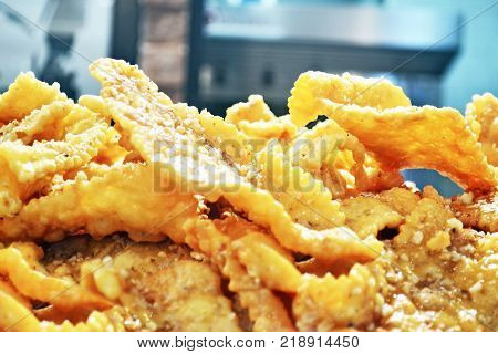 diples or thiples traditional greek Christmas dessert - sweet dessert icon with honey