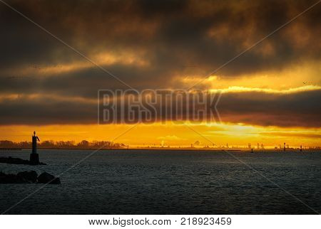 Steveston Sunrise

The Calm Water Of Steveston Harbor In British Columbia, Canada Near Vancouver.
