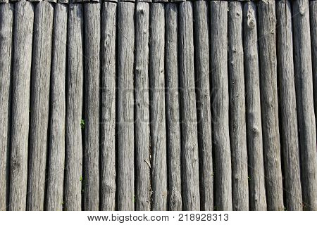 texture from big old grey and wooden logs