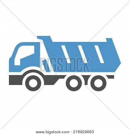Dumper - gray blue icon isolated on white background