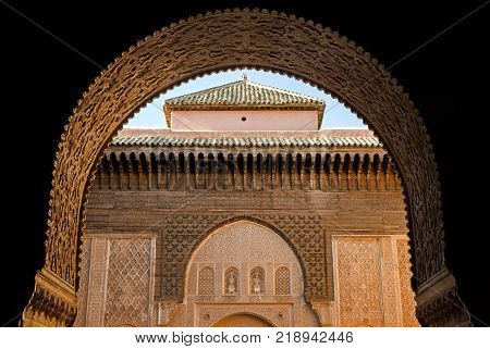 old building at Ben Youssef Madrasa in marrakech