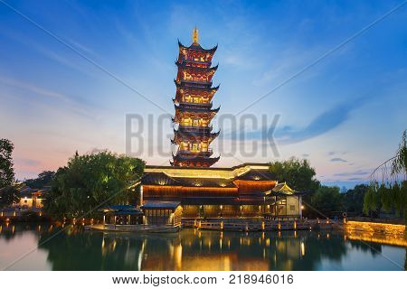 Wuzhen water village is Shanghai tourist attraction with more than 100000 visitors per year. Wuzhen is part of Tongxiang, northern Zhejiang Province, China.