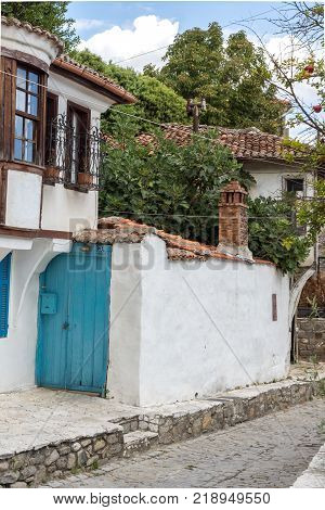 XANTHI, GREECE - SEPTEMBER 23, 2017: Street and old houses in old town of Xanthi, East Macedonia and Thrace, Greece