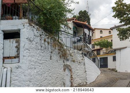XANTHI, GREECE - SEPTEMBER 23, 2017: Street and old houses in old town of Xanthi, East Macedonia and Thrace, Greece