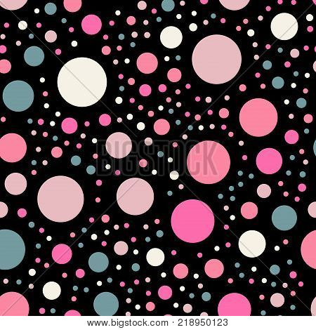 Colorful Polka Dots Seamless Pattern On White 3 Background. Ravishing Classic Colorful Polka Dots Te