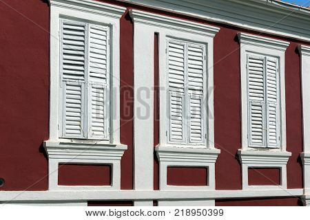XANTHI, GREECE - SEPTEMBER 23, 2017: Street and old houses in old town of Xanthi, East Macedonia and Thrace, Greece