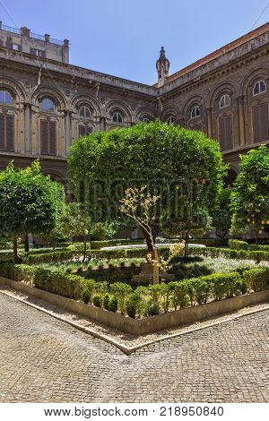 ROME, ITALY - JUNE 23, 2017:  Amazing view of Pamphili Palace in city of Rome, Italy
