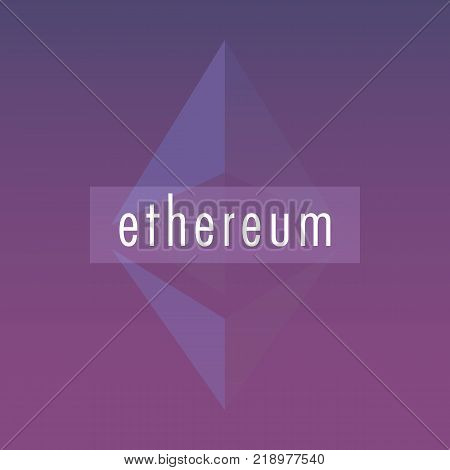 Modern ultraviolet background with ethereum cryptocurrency sign, symbol, icon.