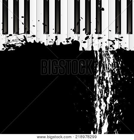 Smudges on the piano, vector art illustration.