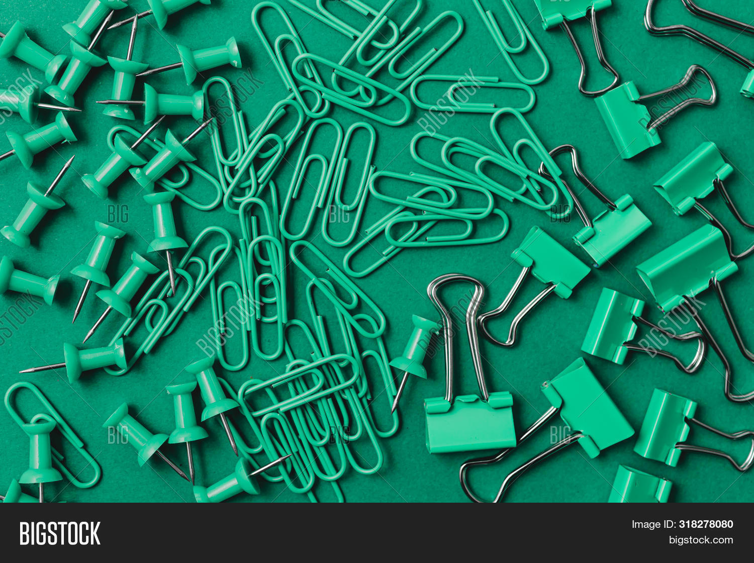 Green Paper Clips On Image & Photo (Free Trial) Bigstock